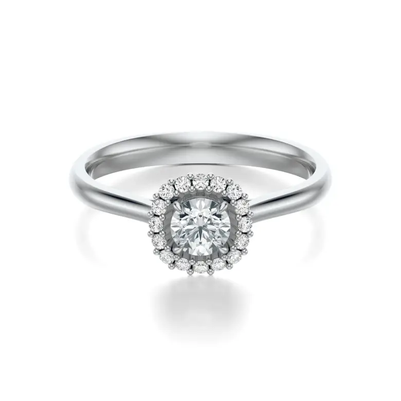 Pierścionek białe złoto z diamentami